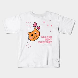 Will You Be My Walentine, Cat Kids T-Shirt